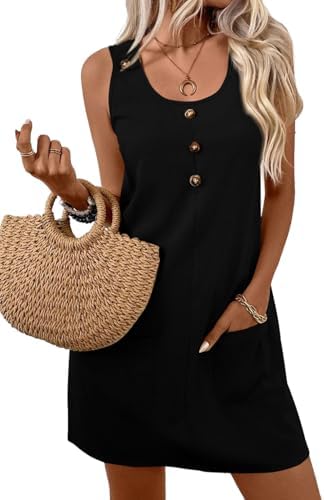 Black Casual 2026 Summer Textured Sleeveless Mini Dress Fashion