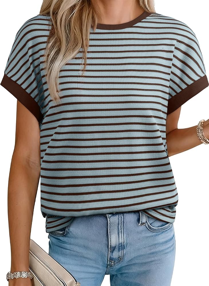 Green Bay Striped Shirt Summer Short Sleeve Tops